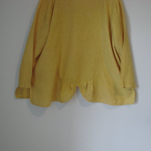 Vivian Shyu Linen Tunic Top Made in Italy Lagenlook Mustard Yellow XL XXL 1X 2X - Picture 10 of 12
